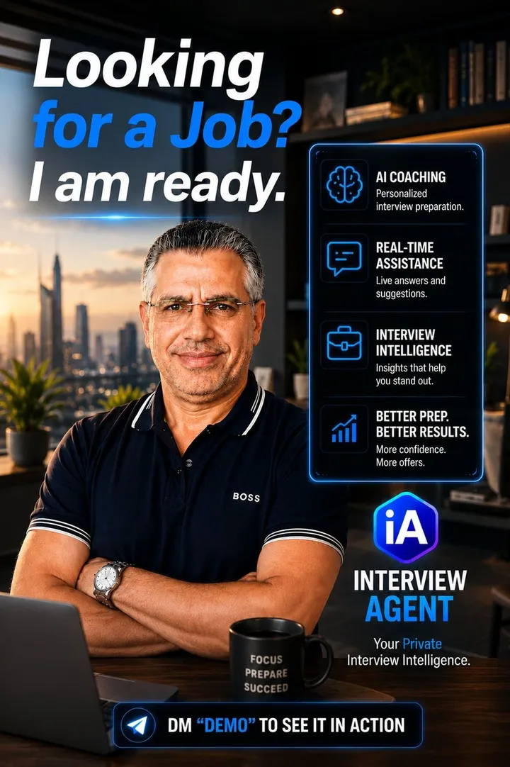 Desk setup for InterviewAgent career intelligence workflows